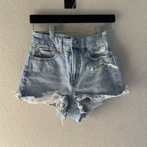American Eagle Outfitters Light Blue Distressed Denim Cutoff Shorts